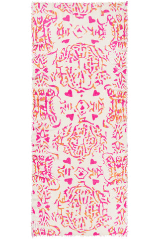 Kaschmirschal Djungle Heart Pink – bedruckt, 100 % Cashmere | PURSCHOEN