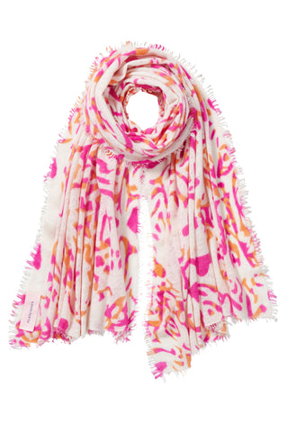 Kaschmirschal Djungle Heart Pink – bedruckt, 100 % Cashmere | PURSCHOEN