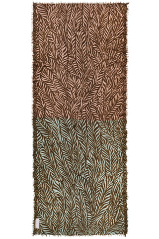 Kaschmirschal Leafgarden Multi Oliv – bedruckt, 100 % Cashmere | PURSCHOEN
