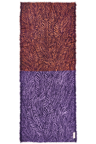 Kaschmirschal Leafgarden Multi Blackberry – bedruckt, 100 % Cashmere | PURSCHOEN