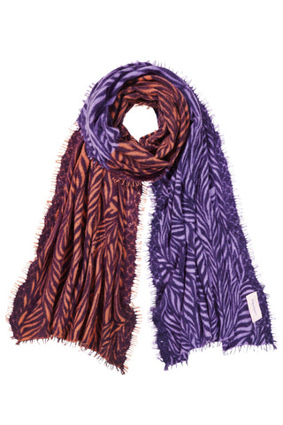 Kaschmirschal Leafgarden Multi Blackberry – bedruckt, 100 % Cashmere | PURSCHOEN