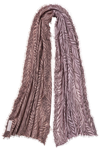 Kaschmirschal Leafgarden Multi Nougat Dark – bedruckt, 100 % Cashmere | PURSCHOEN