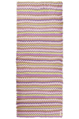 Kaschmirschal Chevron Flieder Neon Gelb – bedruckt, 100 % Cashmere | PURSCHOEN
