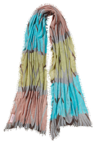 Kaschmirschal Maya Wasser – bedruckt, 100 % Cashmere | PURSCHOEN