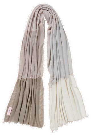 Kaschmirschal Miss Patch Kiesel – Patchwork-Design, 100 % Cashmere | PURSCHOEN