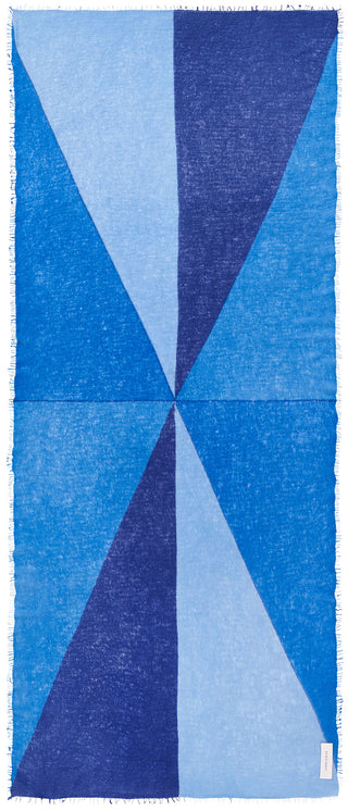 Kaschmirschal Harlequin Sommerblau Puder Blau – Patchwork-Design, 100 % Cashmere | PURSCHOEN