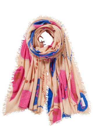 Kaschmirschal Neo Paisley Creme-Pink – bedruckt, 100 % Cashmere | PURSCHOEN