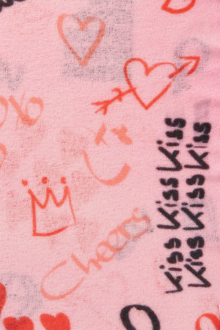 Kaschmirschal Graffiti Love Puder Pink – bedruckt, 100 % Cashmere | PURSCHOEN