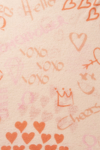 Kaschmirschal Graffiti Love Natural – bedruckt, 100 % Cashmere | PURSCHOEN