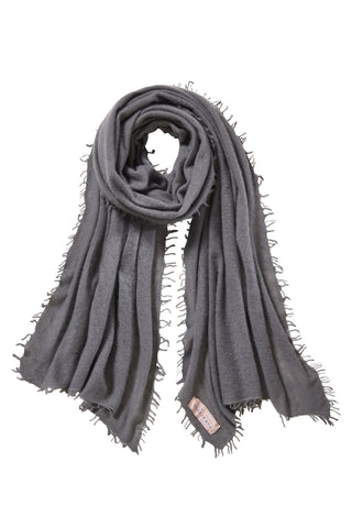 Kaschmirschal Stone Grey – einfarbig, 100 % Cashmere | PURSCHOEN
