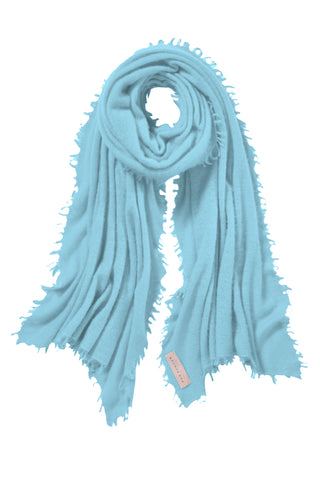 Kaschmirschal Eistürkis – einfarbig, 100 % Cashmere | PURSCHOEN