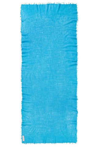 Kaschmirschal Aquablau – einfarbig, 100 % Cashmere | PURSCHOEN