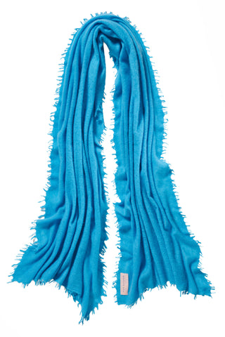 Kaschmirschal Aquablau – einfarbig, 100 % Cashmere | PURSCHOEN