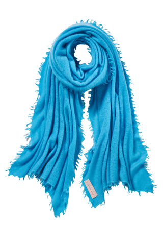 Kaschmirschal Aquablau – einfarbig, 100 % Cashmere | PURSCHOEN