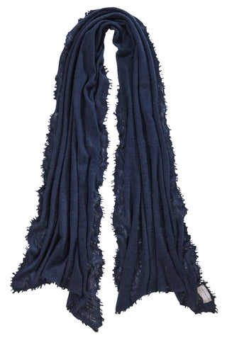 Kaschmirschal Navy Dark – einfarbig, 100 % Cashmere | PURSCHOEN