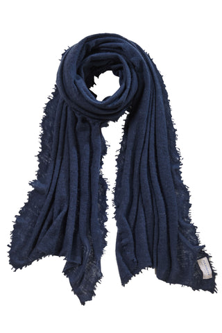 Kaschmirschal Navy Dark – einfarbig, 100 % Cashmere | PURSCHOEN