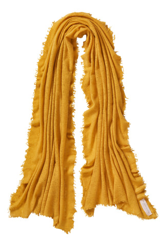 Kaschmirschal Senf – einfarbig, 100 % Cashmere | PURSCHOEN