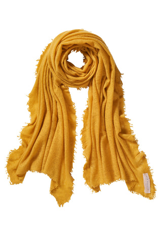 Kaschmirschal Senf – einfarbig, 100 % Cashmere | PURSCHOEN