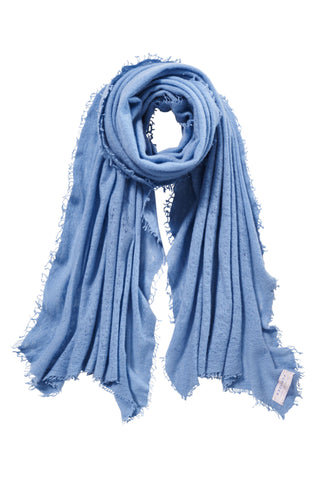 Kaschmirschal Eisblau Dark – einfarbig, 100 % Cashmere | PURSCHOEN