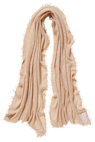 Kaschmirschal Sand Camel – einfarbig, 100 % Cashmere | PURSCHOEN