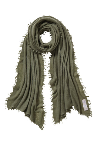 Kaschmirschal Moos – einfarbig, 100 % Cashmere | PURSCHOEN