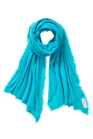 Kaschmirschal Türkis – einfarbig, 100 % Cashmere | PURSCHOEN