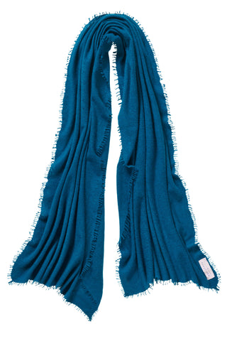Kaschmirschal Aqua Teal – einfarbig, 100 % Cashmere | PURSCHOEN