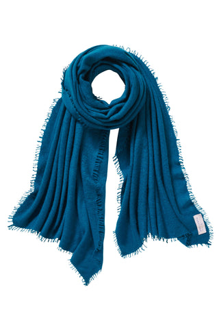 Kaschmirschal Aqua Teal – einfarbig, 100 % Cashmere | PURSCHOEN
