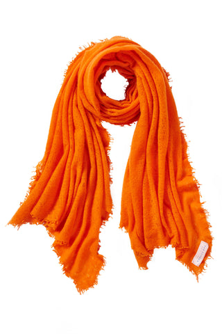 Kaschmirschal Neon Orange – einfarbig, 100 % Cashmere | PURSCHOEN