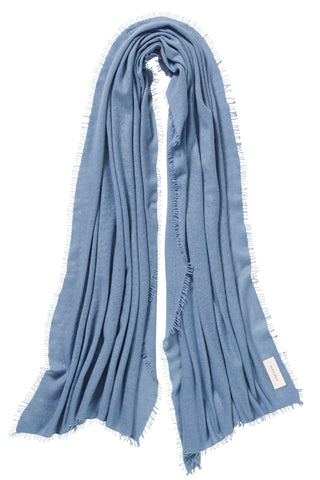 Kaschmirschal Dirty Blue – einfarbig, 100 % Cashmere | PURSCHOEN