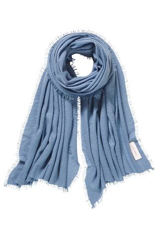 Kaschmirschal Dirty Blue – einfarbig, 100 % Cashmere | PURSCHOEN