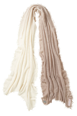 Kaschmirschal Ombre Nougat Natural – Ombré-Farbverlauf, 100 % Cashmere | PURSCHOEN