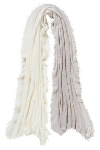 Kaschmirschal Ombre Stone II Natural – Ombré-Farbverlauf, 100 % Cashmere | PURSCHOEN