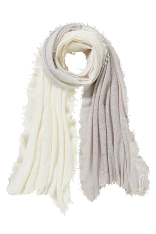 Kaschmirschal Ombre Stone II Natural – Ombré-Farbverlauf, 100 % Cashmere | PURSCHOEN