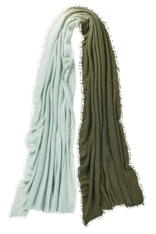 Kaschmirschal Ombre Schilf Mili Dark – Ombré-Farbverlauf, 100 % Cashmere | PURSCHOEN