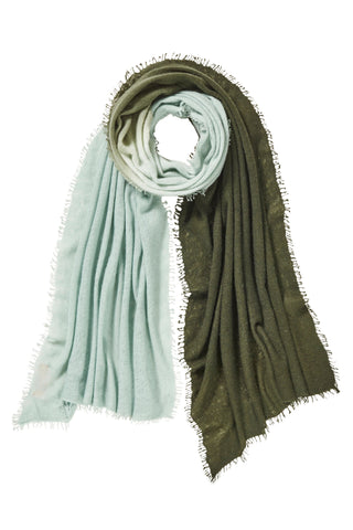 Kaschmirschal Ombre Schilf Mili Dark – Ombré-Farbverlauf, 100 % Cashmere | PURSCHOEN
