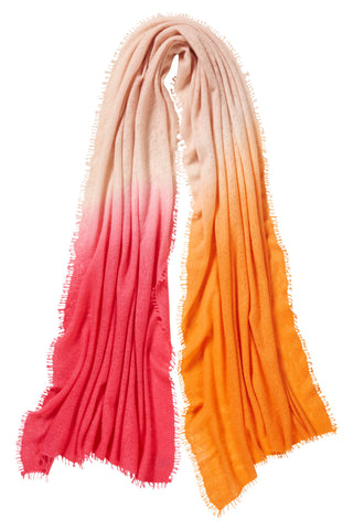 Kaschmirschal Ombre Klatschmohn – Ombré-Farbverlauf, 100 % Cashmere | PURSCHOEN