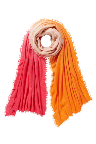 Kaschmirschal Ombre Klatschmohn – Ombré-Farbverlauf, 100 % Cashmere | PURSCHOEN