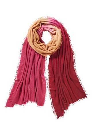 Kaschmirschal Ombre Herbstrose – Ombré-Farbverlauf, 100 % Cashmere | PURSCHOEN