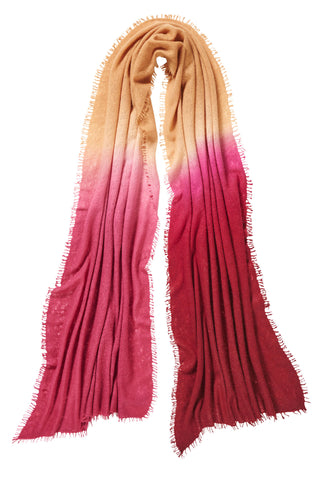 Kaschmirschal Ombre Herbstrose – Ombré-Farbverlauf, 100 % Cashmere | PURSCHOEN