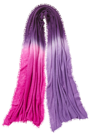 Kaschmirschal Ombre Clematis – Ombré-Farbverlauf, 100 % Cashmere | PURSCHOEN
