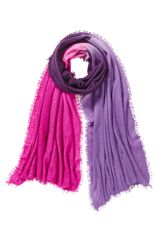 Kaschmirschal Ombre Clematis – Ombré-Farbverlauf, 100 % Cashmere | PURSCHOEN