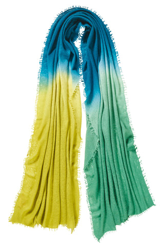 Kaschmirschal Ombre Hortensie – Ombré-Farbverlauf, 100 % Cashmere | PURSCHOEN