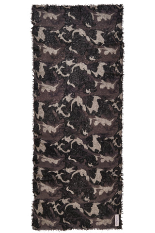 Kaschmirschal Camo Grey Black – bedruckt, 100 % Cashmere | PURSCHOEN