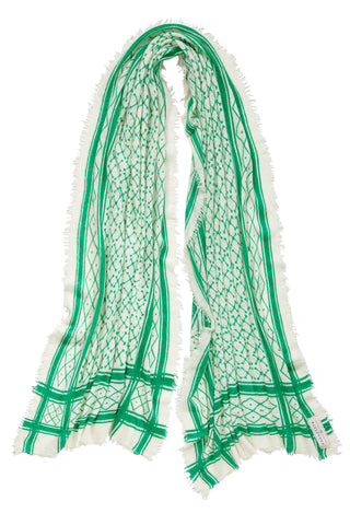 Kaschmirschal Diamond Limette Natural – bedruckt, 100 % Cashmere | PURSCHOEN