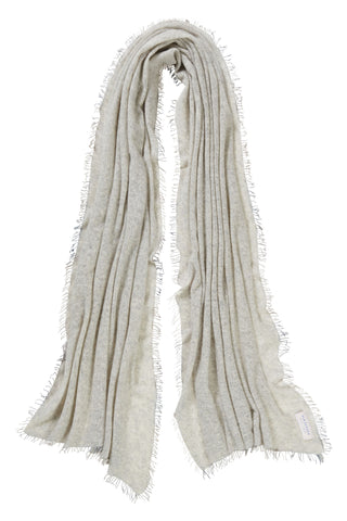 Kaschmirschal Grey Fransen Stone Grey – einfarbig, 100 % Cashmere | PURSCHOEN