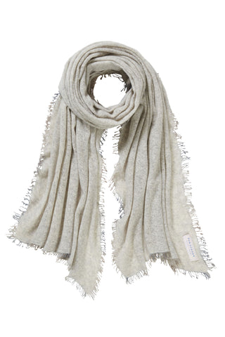 Kaschmirschal Grey Fransen Stone Grey – einfarbig, 100 % Cashmere | PURSCHOEN