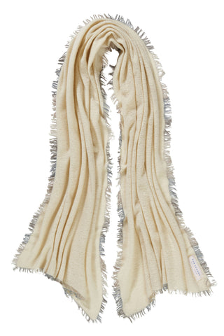 Kaschmirschal Natural Fransen Grey – einfarbig, 100 % Cashmere | PURSCHOEN