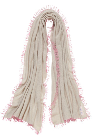 Kaschmirschal Stone II Fransen Rose – einfarbig, 100 % Cashmere | PURSCHOEN