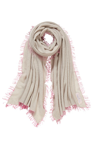 Kaschmirschal Stone II Fransen Rose – einfarbig, 100 % Cashmere | PURSCHOEN